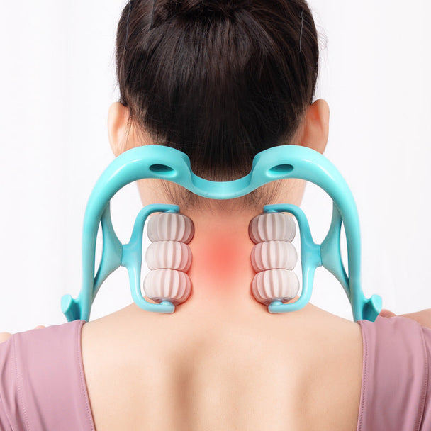 Multifunctional Manual Six-wheel Neck Massager Massage Relieve Roller Massage Tool CJdropshipping
