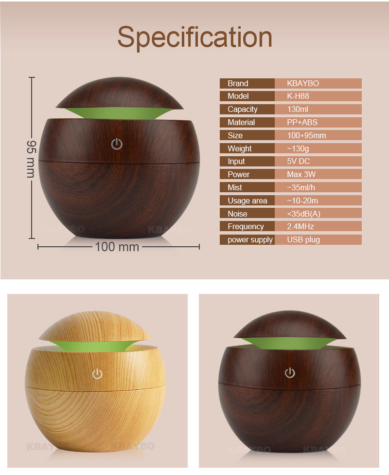 USB Aroma Essential Oil Ultrasonic Cold Steam Diffuser Air Humidifier Purifier 7 Color Change LED Night Light for Home Office CJdropshipping