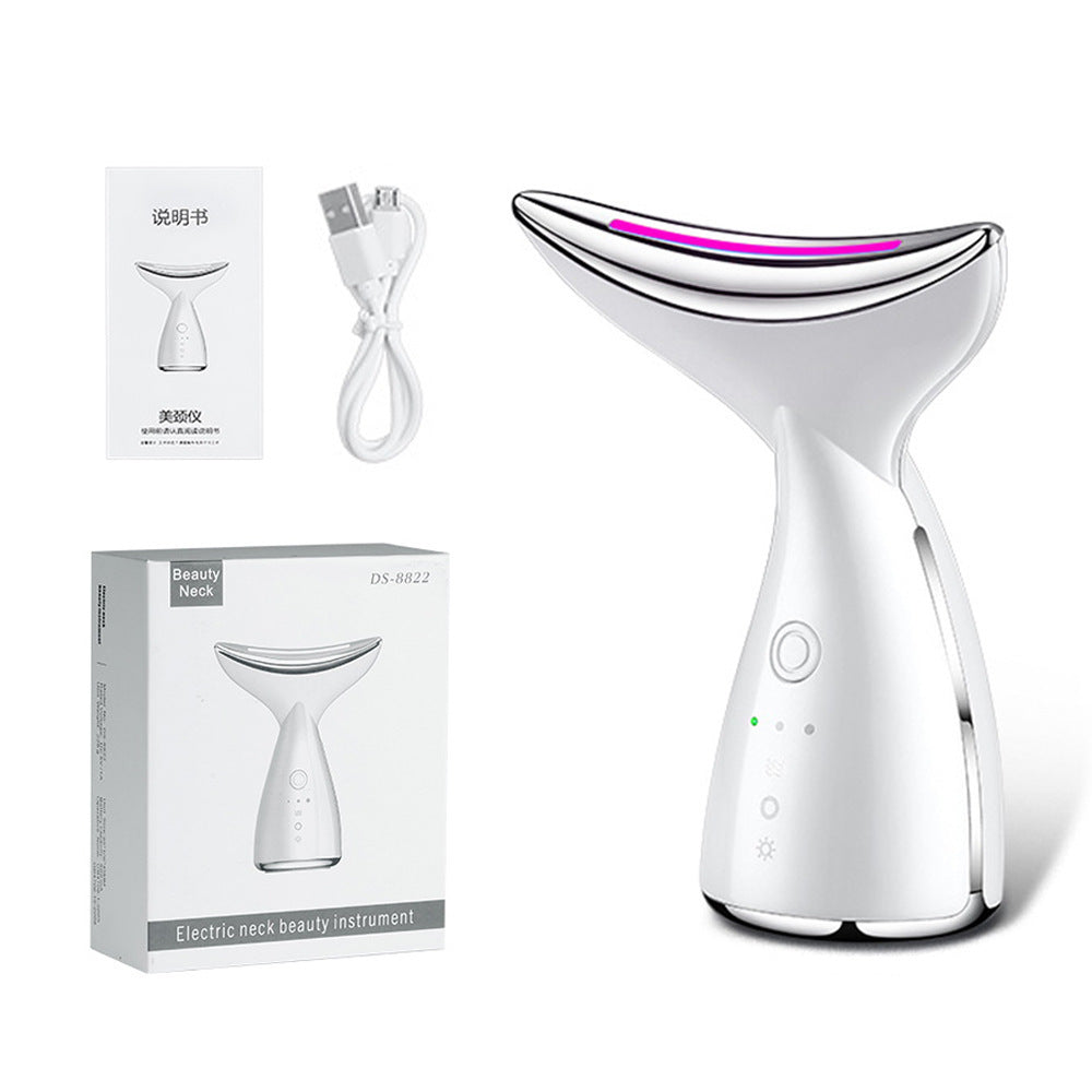 EMS Microcurrent Neck Face Beauty Device With 3 Colors LED Photon Therapy Skin Tighten Reduce Double Chin Face Lifting Devices CJdropshipping