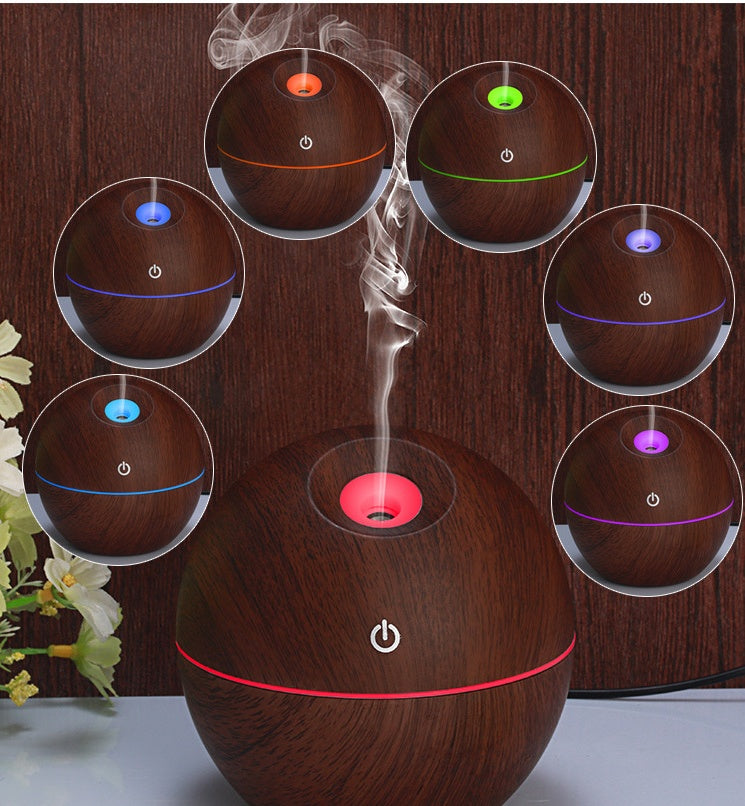 USB Aroma Essential Oil Ultrasonic Cold Steam Diffuser Air Humidifier Purifier 7 Color Change LED Night Light for Home Office CJdropshipping