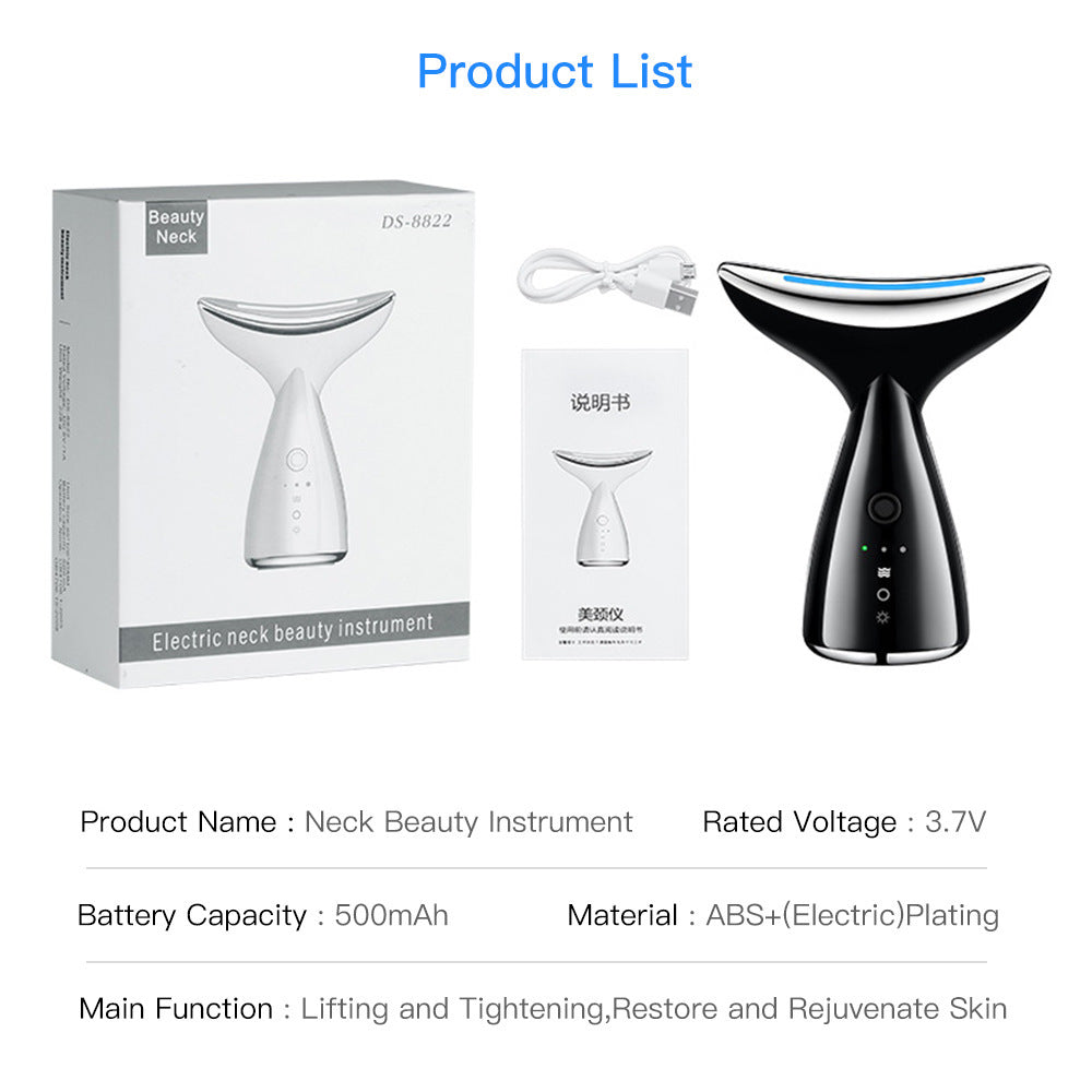EMS Microcurrent Neck Face Beauty Device With 3 Colors LED Photon Therapy Skin Tighten Reduce Double Chin Face Lifting Devices CJdropshipping
