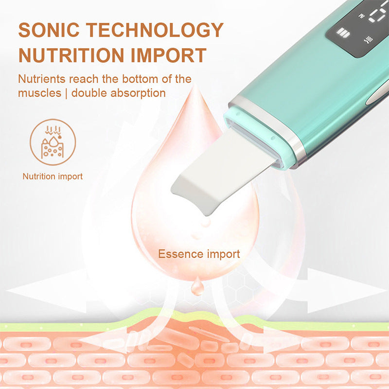 Ultrasonic Vibration Blackhead Remover Deep Cleansing Face Scrubber Pore Cleaner Lifting Machine Facial Led Peeling Shovel CJdropshipping